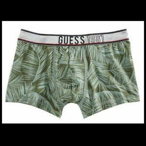 GUESS Mens Cotton Stretch Jungle Print Boxer Trunk